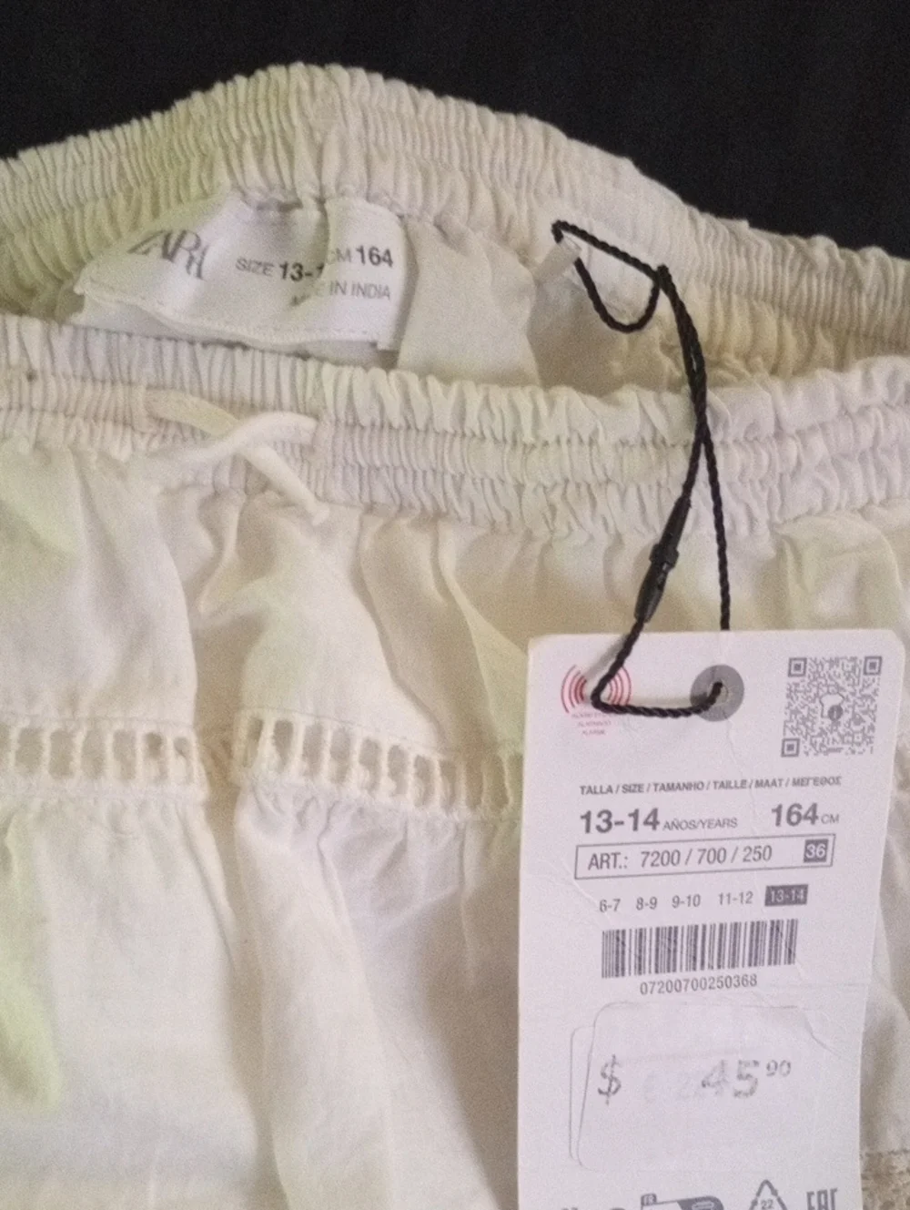 Zara White Eyelet Tiered Skirt with Scalloped Hem#FREE TOP